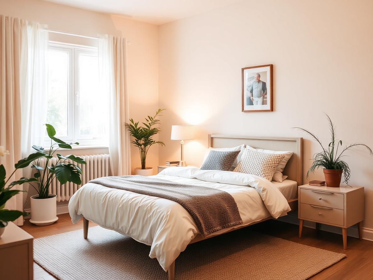Comfortable resident bedroom in an adult care home